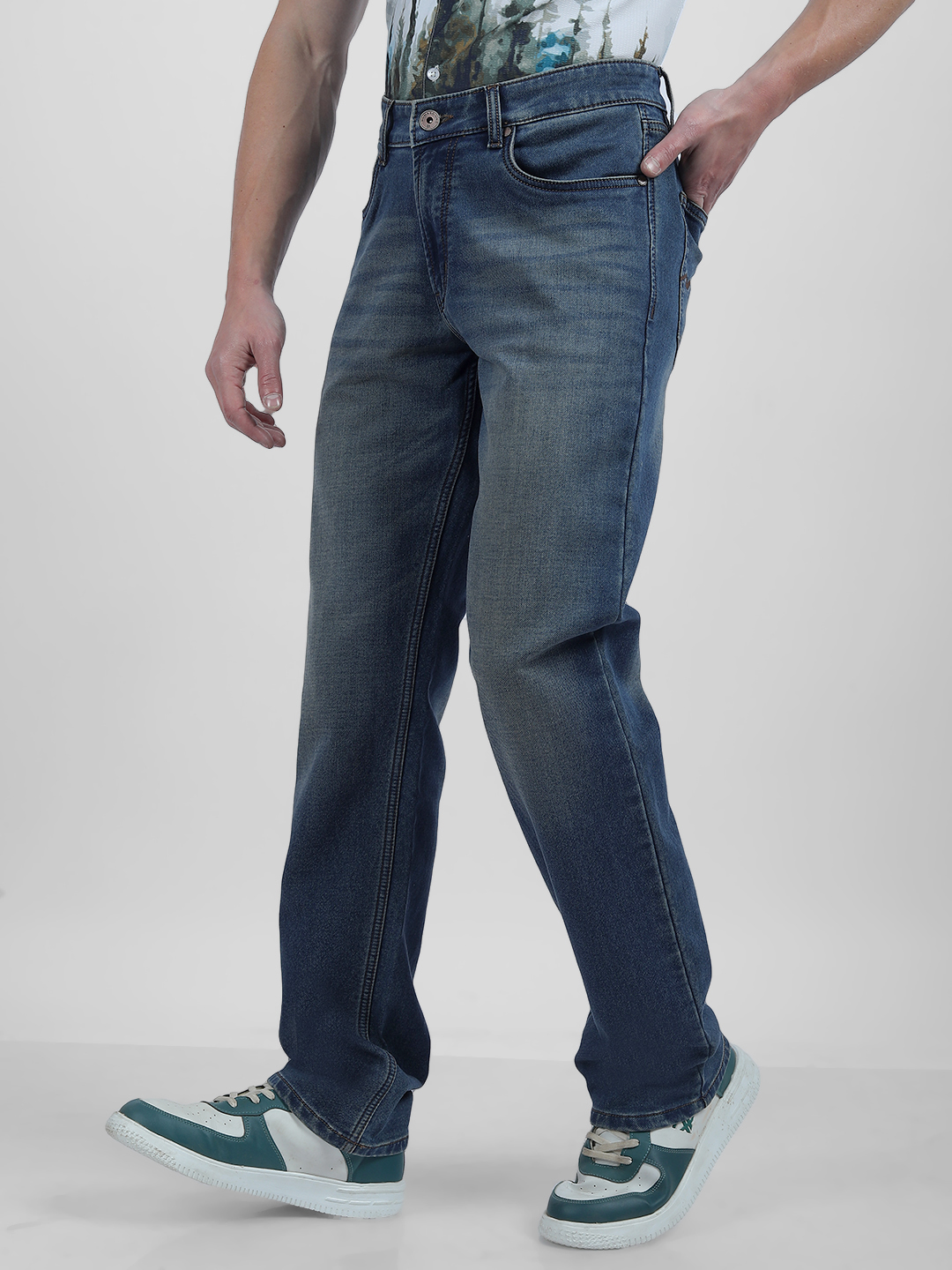 Numero Uno Men Faded Blue Jeans